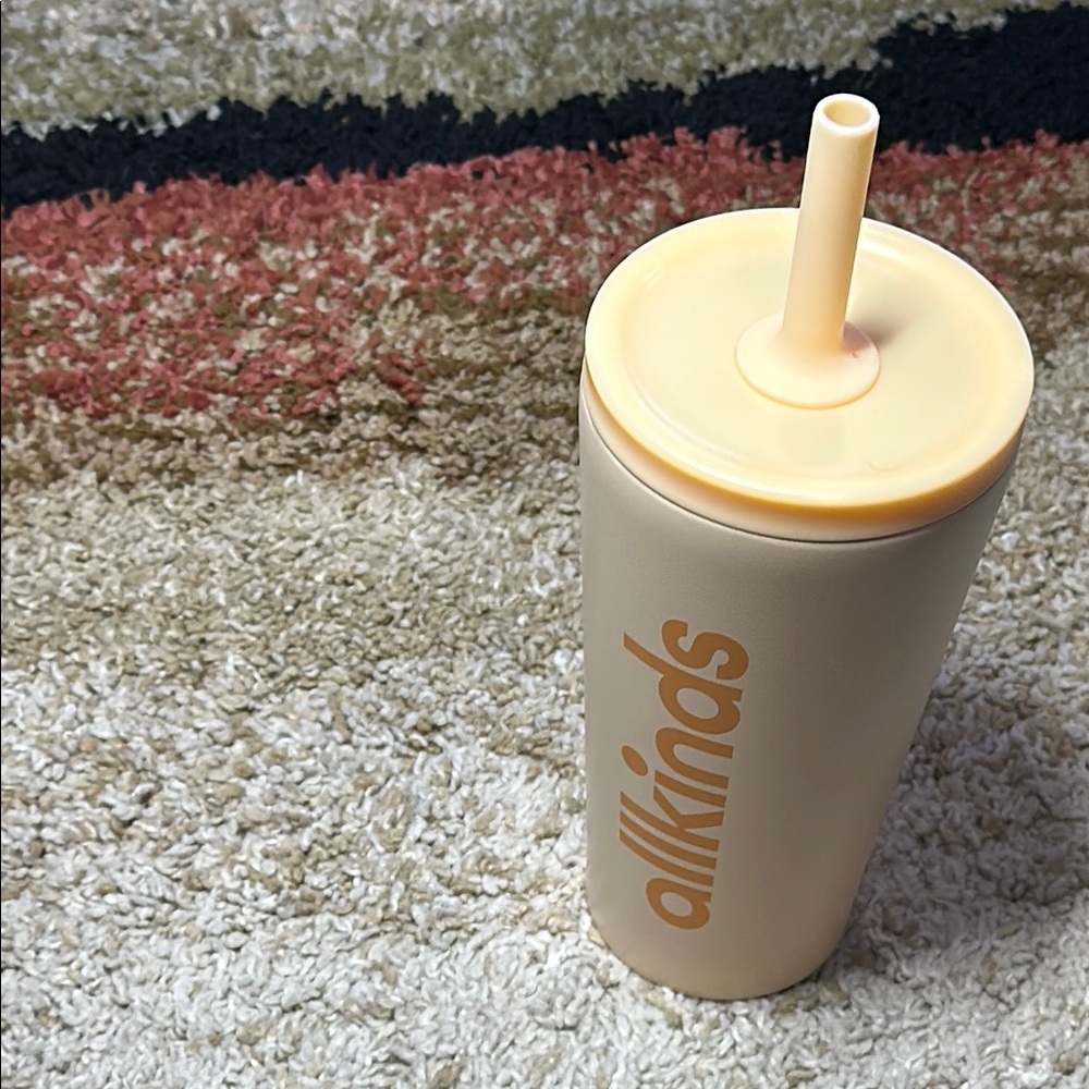 ALLKINDS Cool to be Kind Peachy Tumbler with Straw NWT